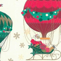 Red and Green Hot Air Christmas Balloons Paper ~ Rossi Italy